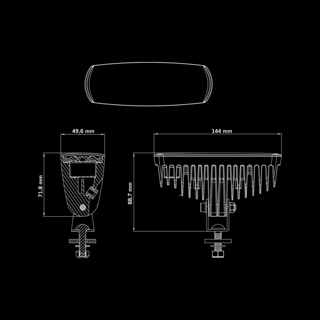 Nuuk E-Line Black LED Reversing Light