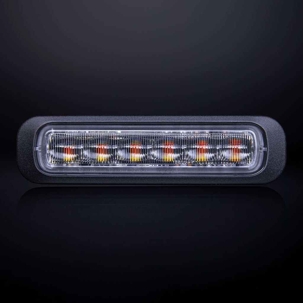 Dark Knight Strobe Light Amber 6 LED Clear Lens 