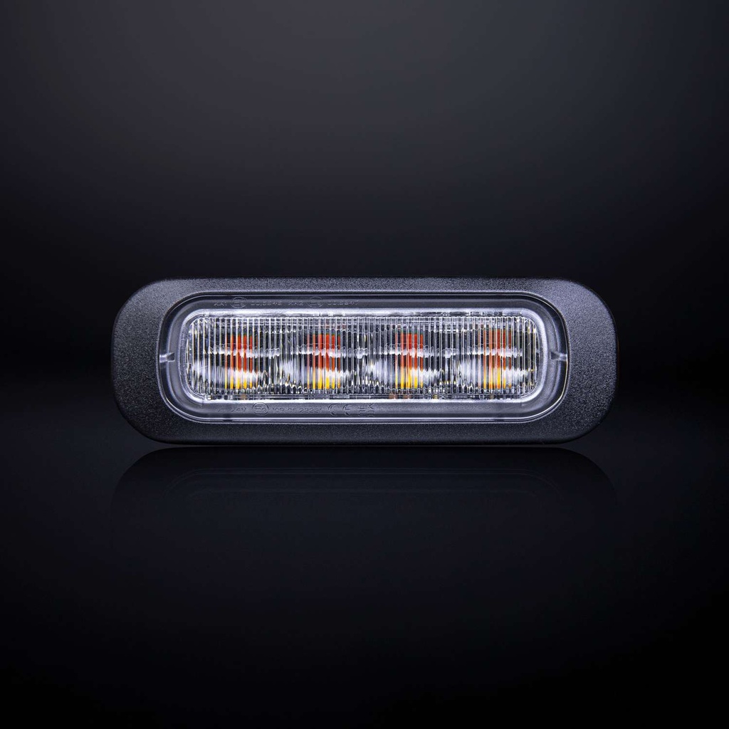 Dark Knight Strobe Light Amber 4 LED Clear Lens