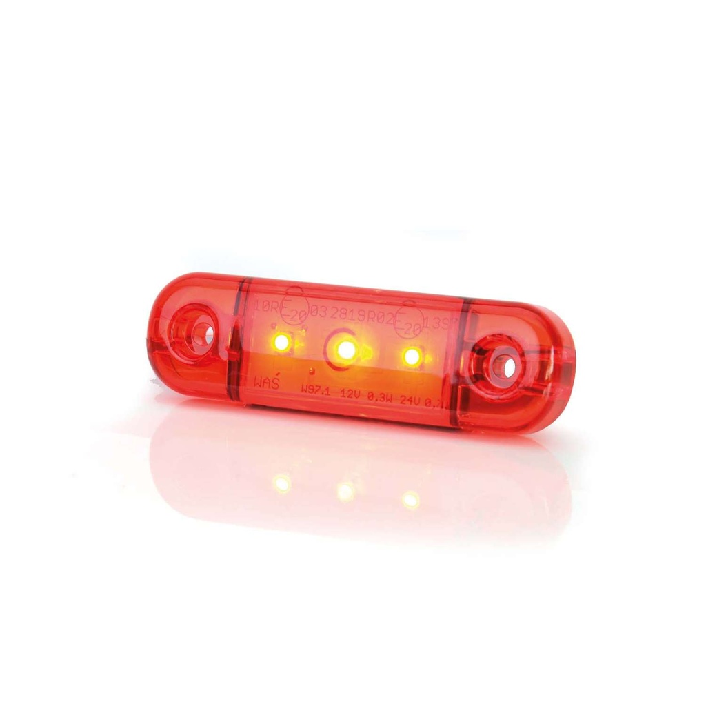 3-LED Ultra Slim Position Light 9-36V - Red