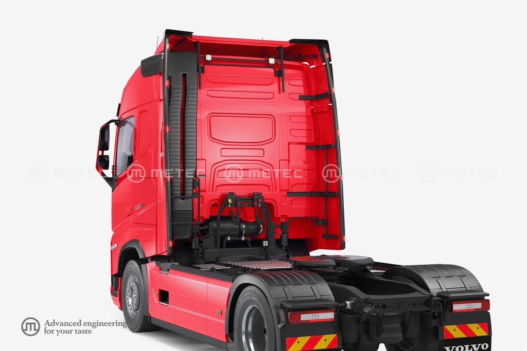 Stainless Steel Light Strips for Side Spoilers Volvo FH4B & Aero | Black