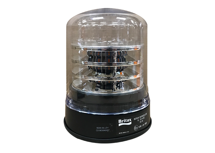 Britax LED 3-bolt clear galss beacon 10-30volt