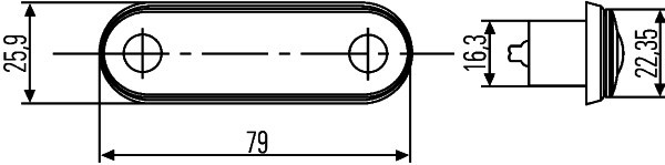 Hella LED Marker Light with 0.5m Cable | White