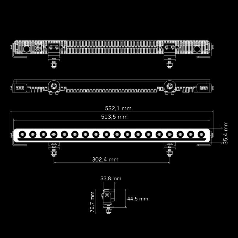 Sunvisor for Ford Transit Custom & Volkswagen Transporter T7 2024+ | LED Bar