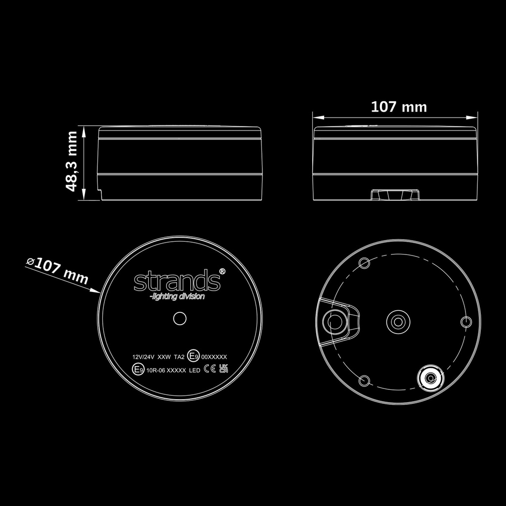 Unity LED Beacon Warning Light | Surface Mount | Ø107mm