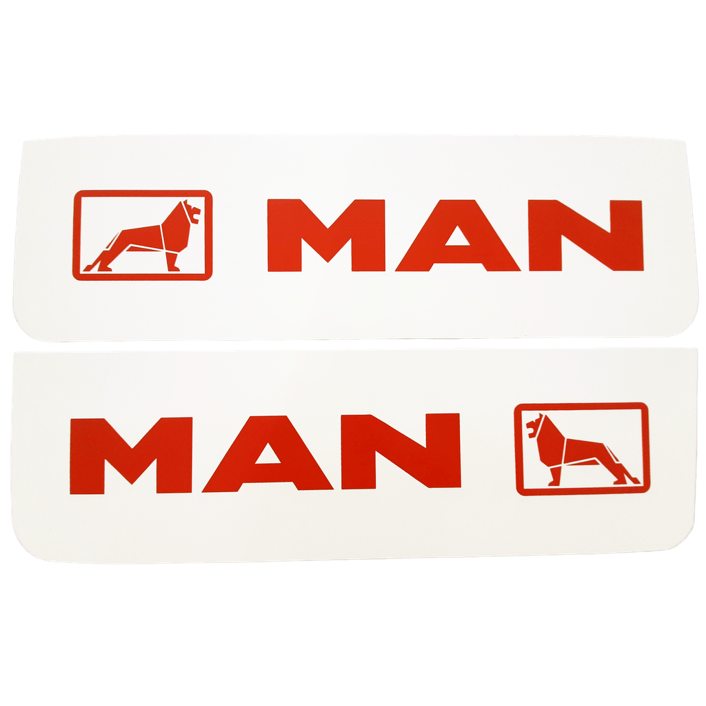 Spatlap Set voor MAN | Wit met Rode Opdruk | 60x18cm