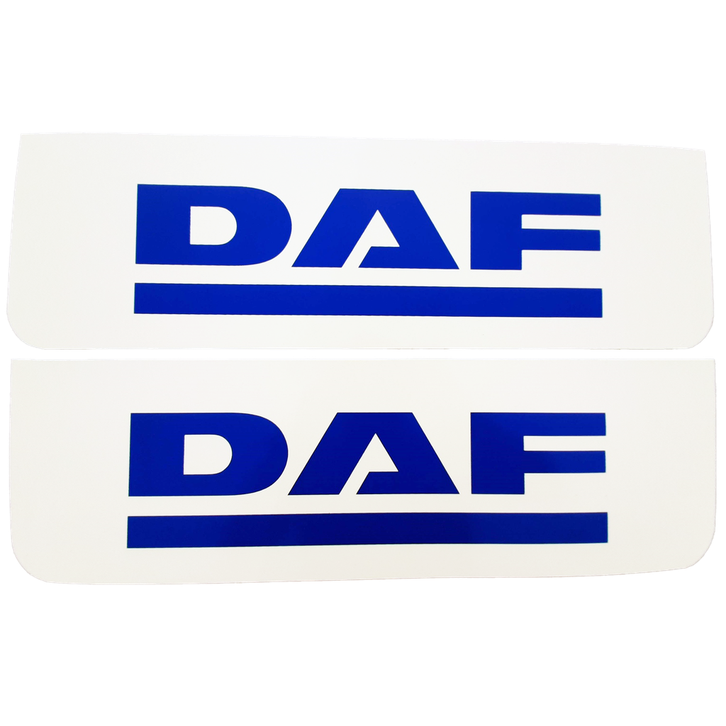 Spatlap Set voor DAF | Wit met Blauwe Opdruk | 60x18cm
