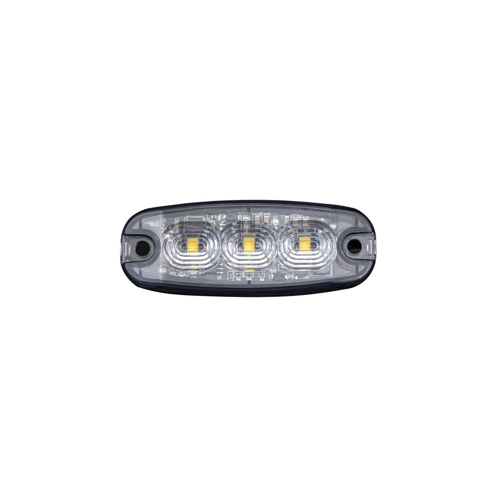 3-LED Strobe Light Amber with Clear Lens