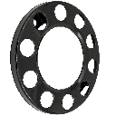 Black Open Center Wheel Nut Protector Ring 22,5" for Steel Rims | 10x335mm