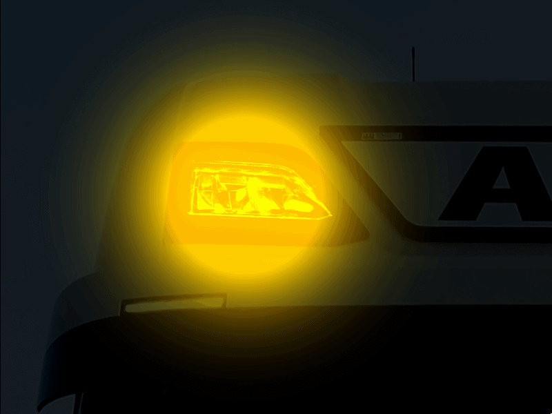 DUO LED Positielicht + Strobe voor Dak Verstraler Scania R/S NextGen 2023+