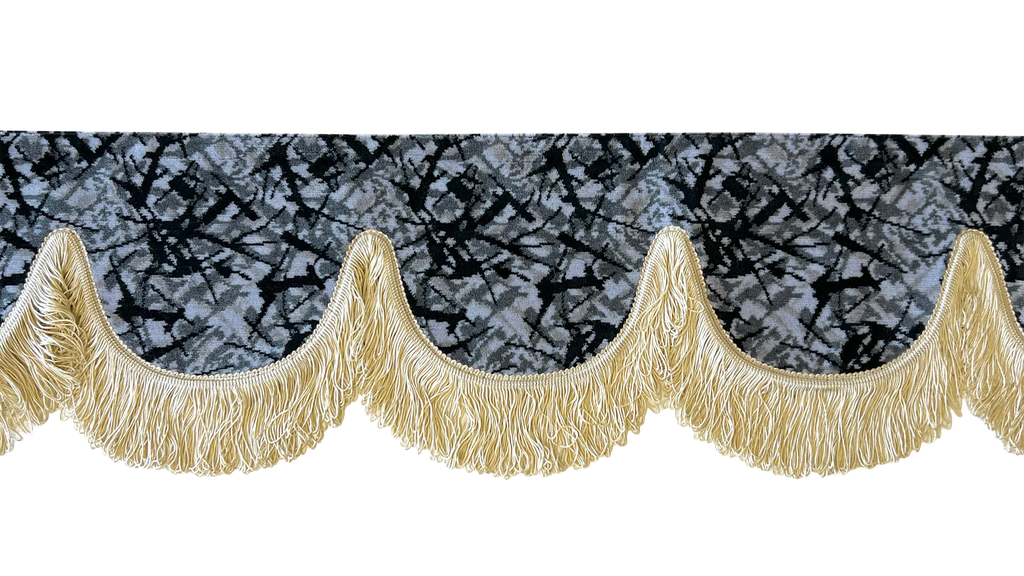 Nedking Voorraamgordijn | Deense Pluche Grijs | Beige Franje's