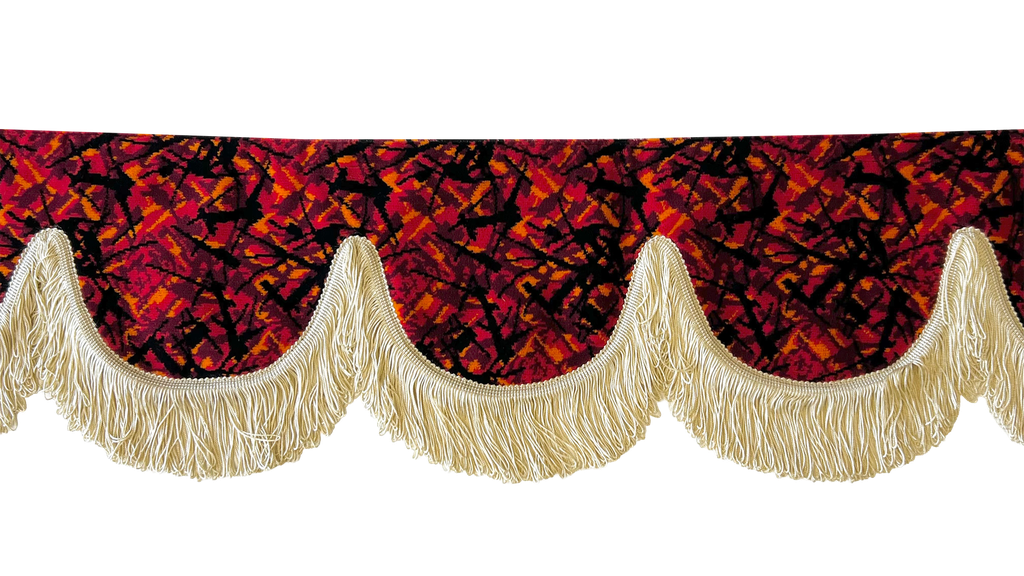 Nedking Front Curtain | Danish Red | Beige Fringes