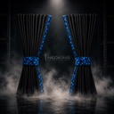 Nedking Side Curtains | Black | Danish Blue | 95cm
