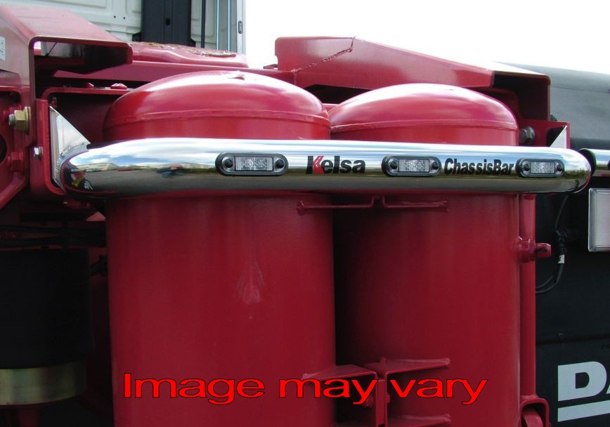 Stainless Steel ChassisBar for DAF 6x2 Midlift Models with Vertical Air Tanks