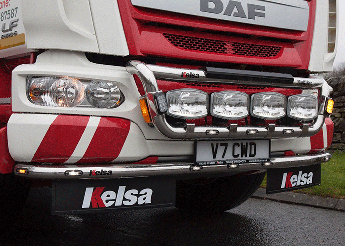RVS LoBar voor DAF LF Euro 6  | 5 Witte & 2 Oranje LEDs