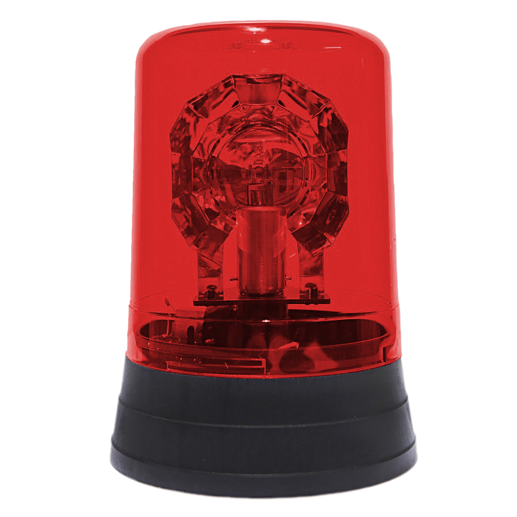 Dasteri zwaailamp 24V - rood lampglas