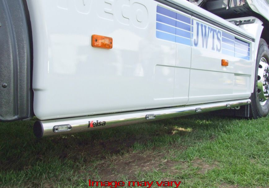 Aluminum Sidebars for Iveco Stralis Cube 4X2 | Amber LEDs
