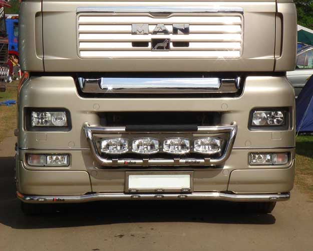 TGA LOBAR MET 5 WITTE EN 2 ORANJE LEDS RVS