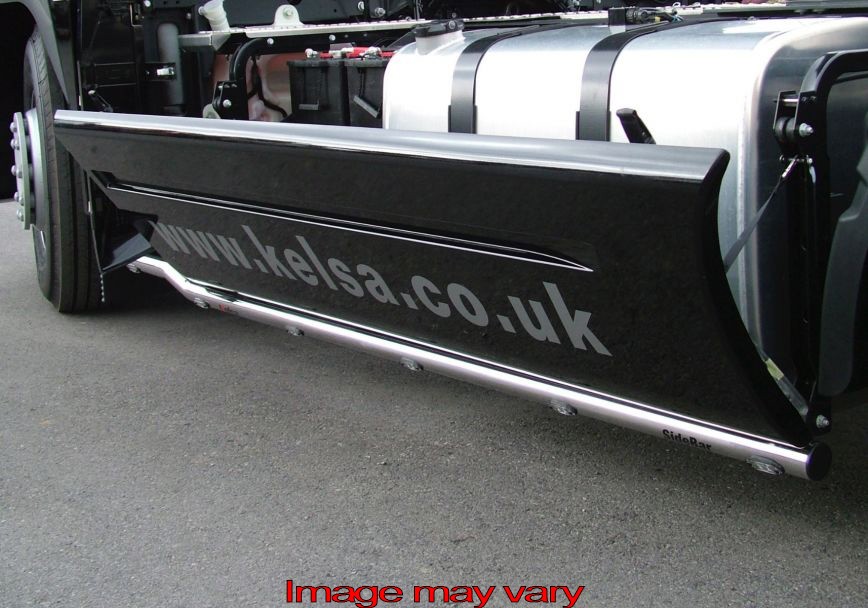 Stainless Steel Sidebars for Renault Magnum 2008+ | Wheelbase 4120mm | 6 Amber LEDs