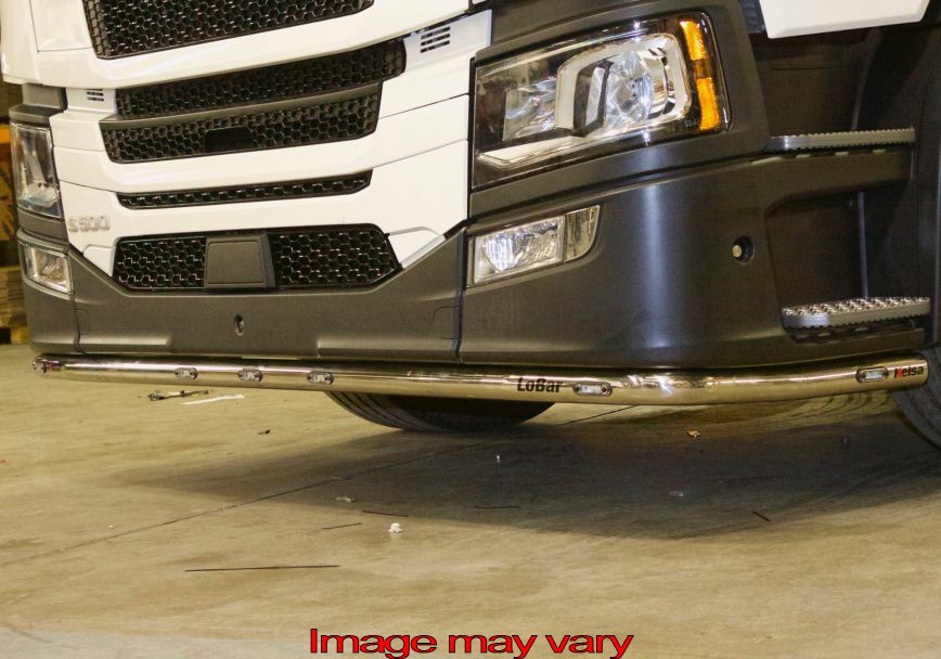 Aluminum LoBar for Scania R&S NextGen with High Bumper | 7 Amber LEDs