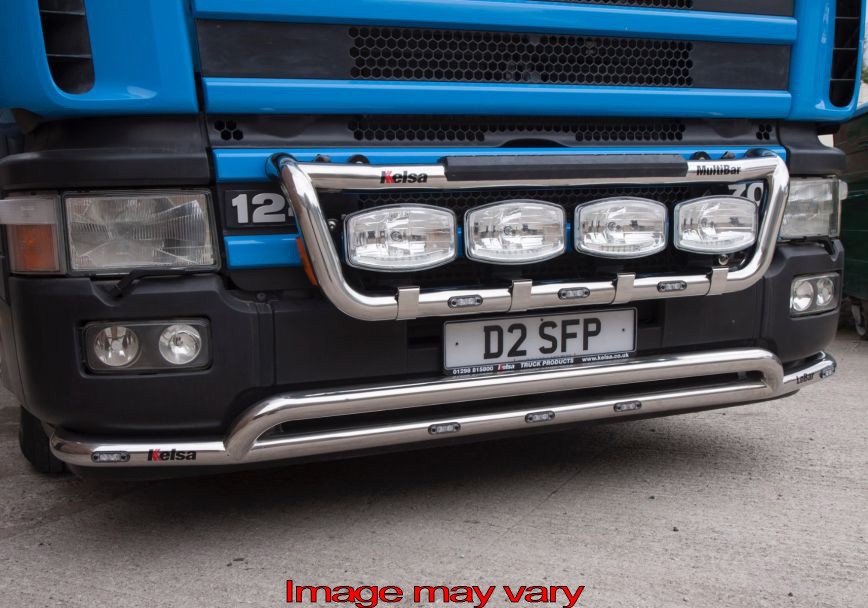 Stainless Steel LoBar for Scania 4 Series | 5 Amber LEDs