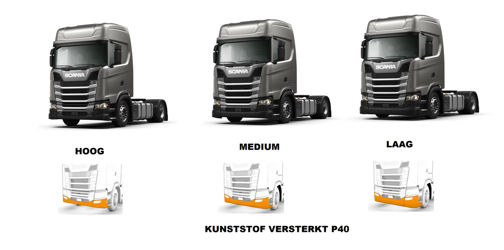 Aluminium LoBar voor Scania R&S NextGen met Lage P40 Bumper | 5 Witte & 2 Oranje LEDs