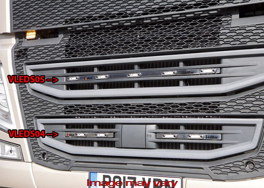 Stainless Steel LedBar for Volvo FM/FH4/4B | 5 White LEDs