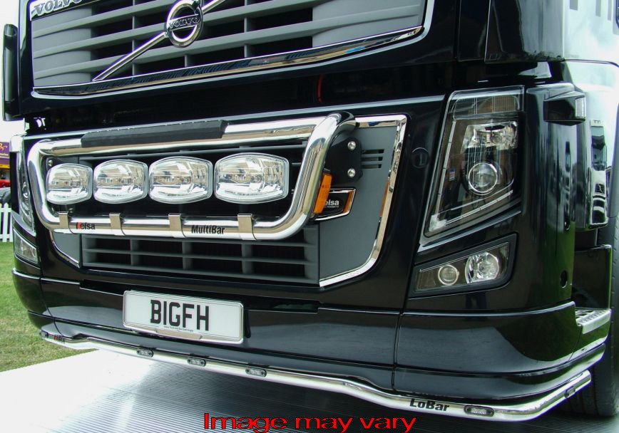 RVS LoBar voor Volvo FH/FM2&3 | 5 Witte & 2 Oranje LEDs