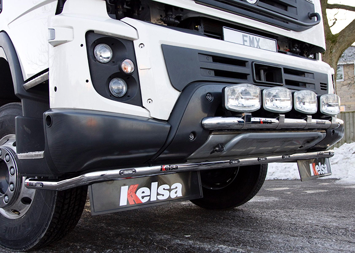 RVS LoBar voor Volvo FMX EURO 6 | 5 Witte + 2 Oranje LEDs