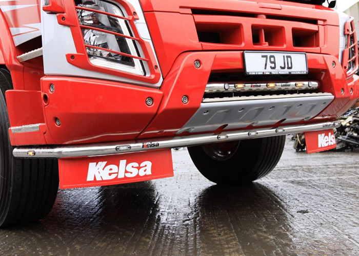 RVS LoBar voor Volvo FMX II | 5 Witte + 2 Oranje LEDs