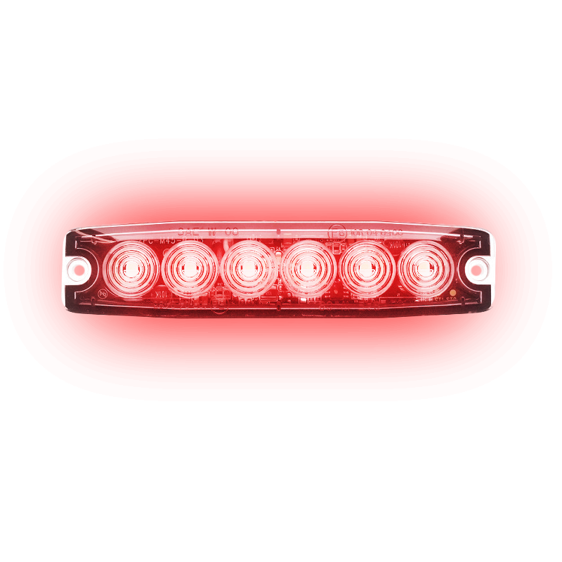 Ultradunne 6-LED Flitser - Rood
