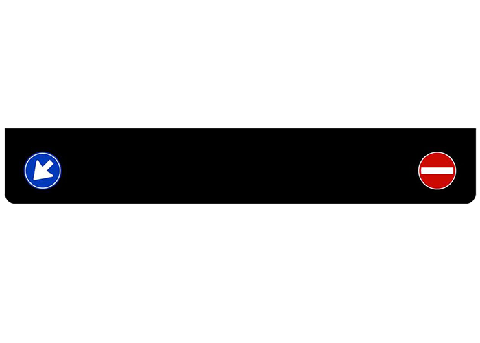 Mudflap Rear Bumper with Traffic Signs Black | 250x40cm