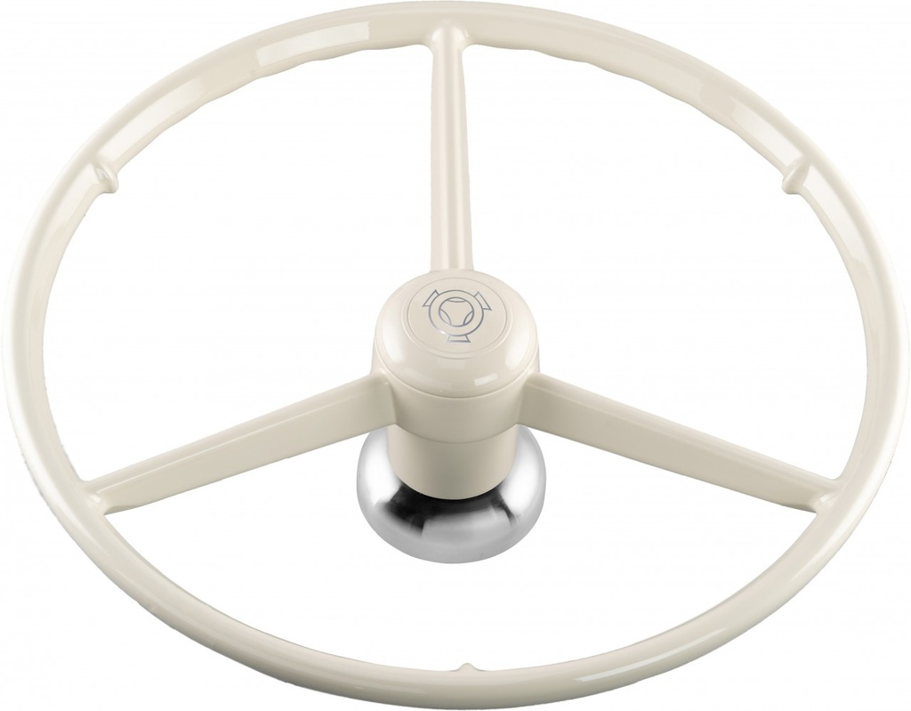 3-Spaaks Retro Stuur 53cm voor Scania R-Serie & NextGen | Wit met Vabis Logo
