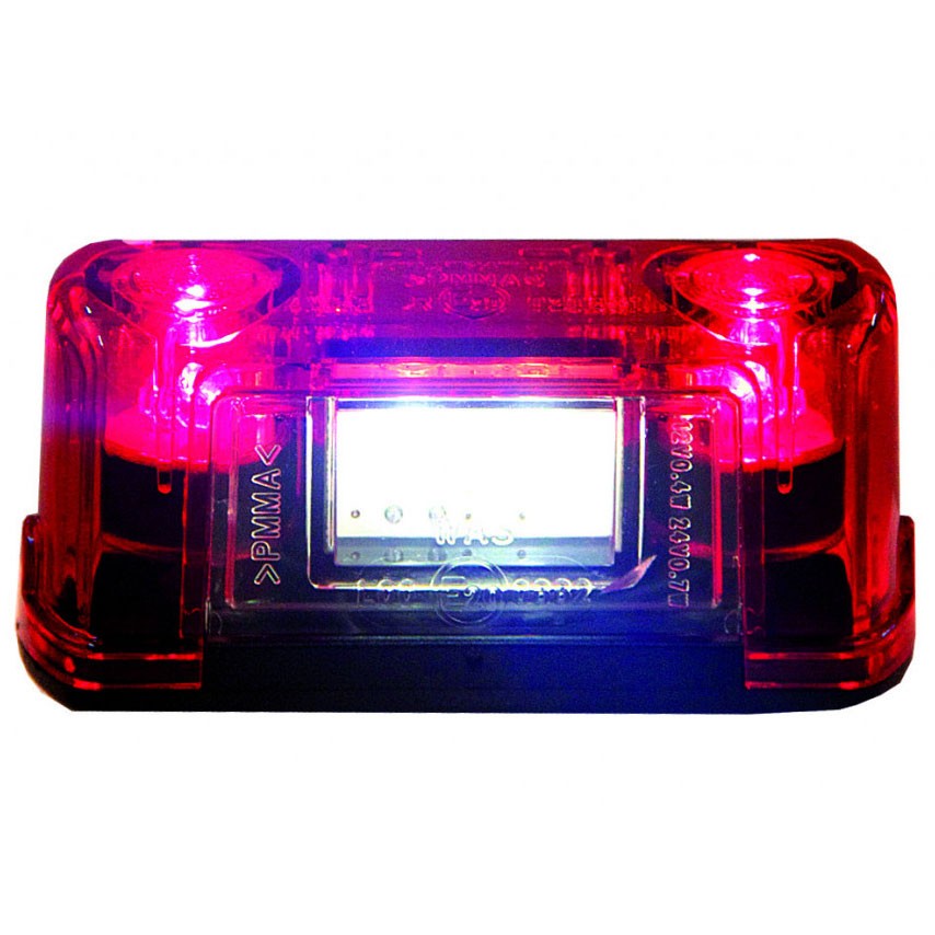 3-LED Kentekenplaatlicht met Positielicht 12/24V | Rood
