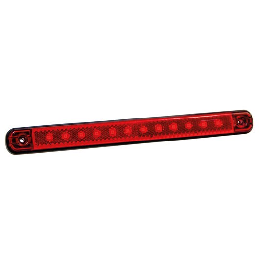 12-LED Position Light with Reflector 12-24V - Red