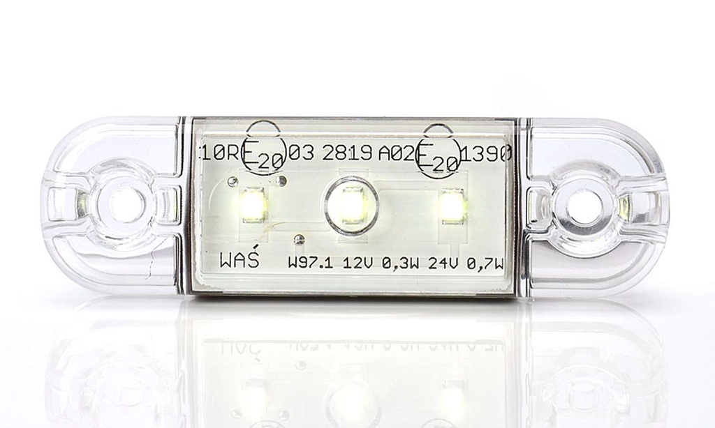 WAS 3-LED Ultradun Positielicht 9-36V - Wit