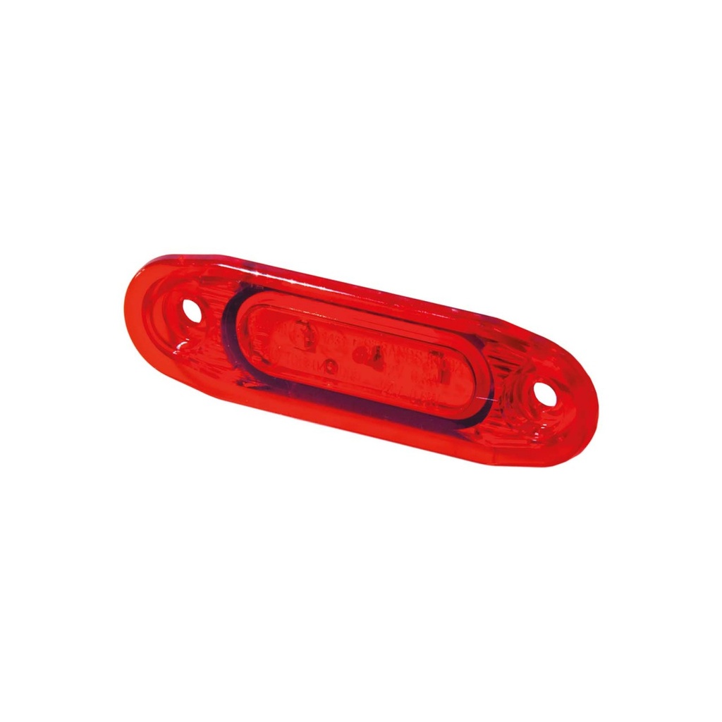 SLD Markeerverlichting 3-LED 12/24V - Rood met Rode Lens