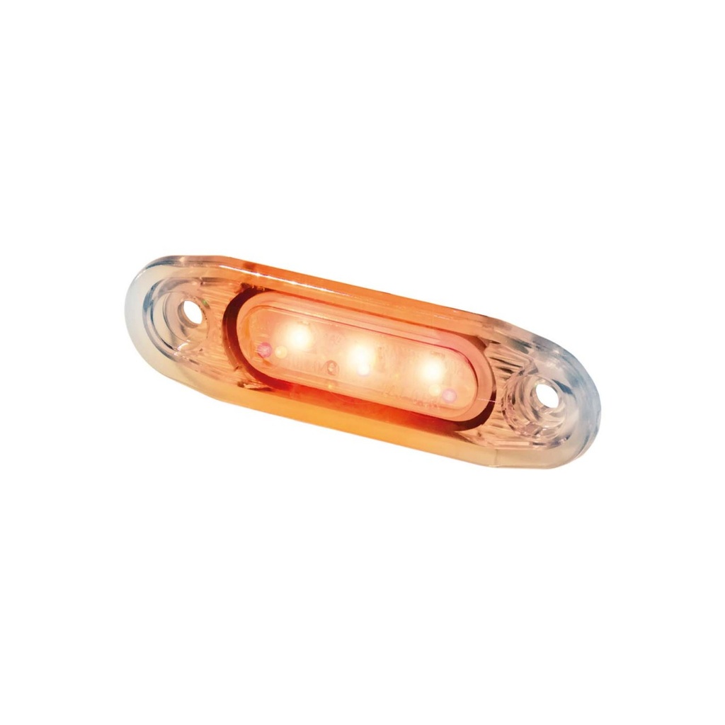 SLD Markeerverlichting 3-LED 12/24V - Oranje met Heldere Lens