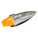 Torpedo LED Toplamp Chroom - Oranje met Oranje Lens