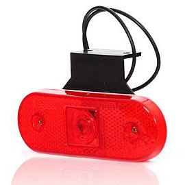 LED Position Light with Reflector & E-Mark 12-24V - Red