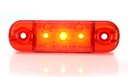 WAS 3-LED Ultradun Positielicht 9-36V - Rood met 5 Meter Kabel
