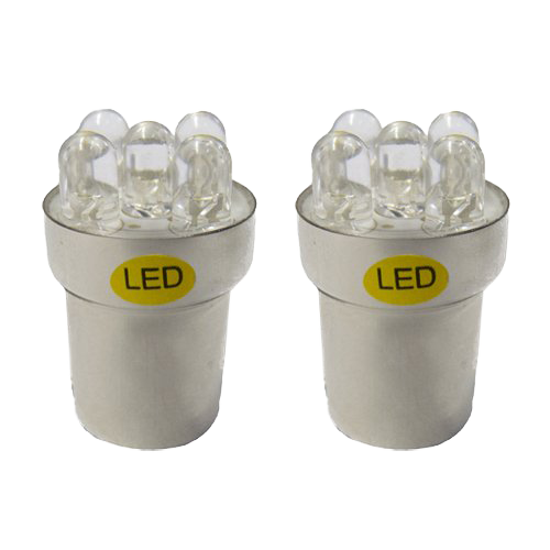 BA15s Lampen met 5 LEDs Oranje | Set van 2 stuks