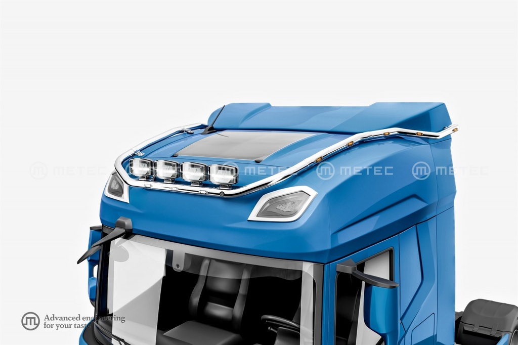 RVS Dakbeugel "HYDRA" voor DAF NGD XF | 3 Witte + 10 Oranje LEDs