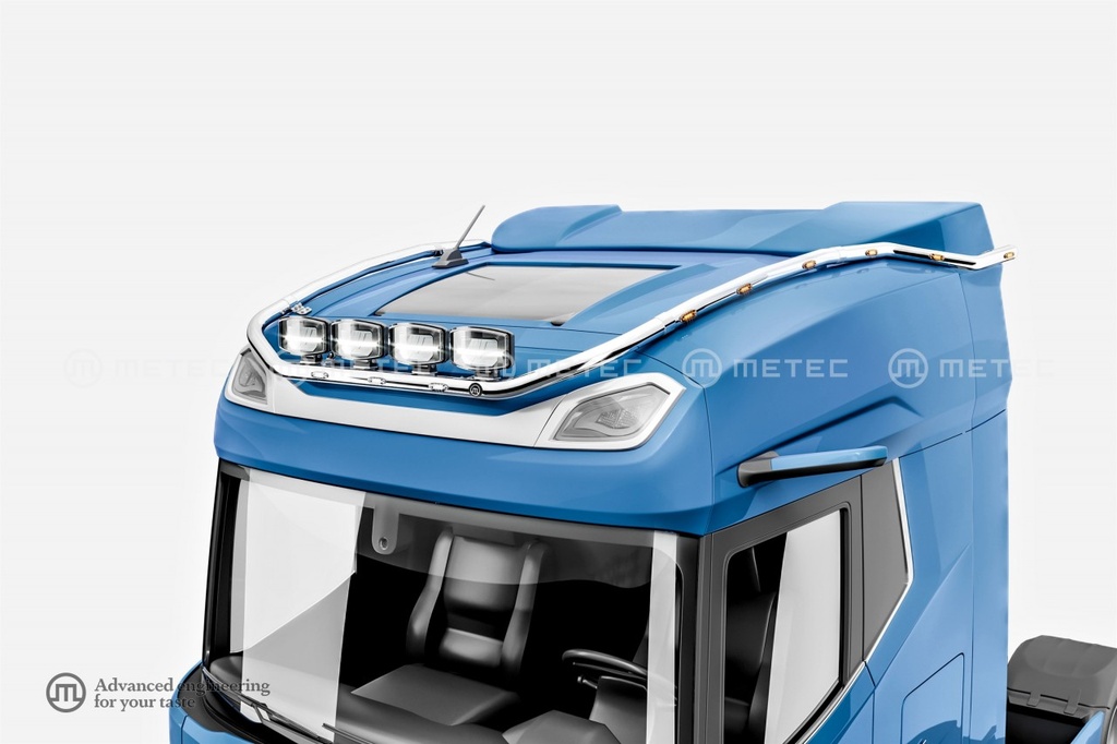 RVS Dakbeugel "HYDRA" voor DAF NGD XG+ | 3 Witte + 10 Oranje LEDs