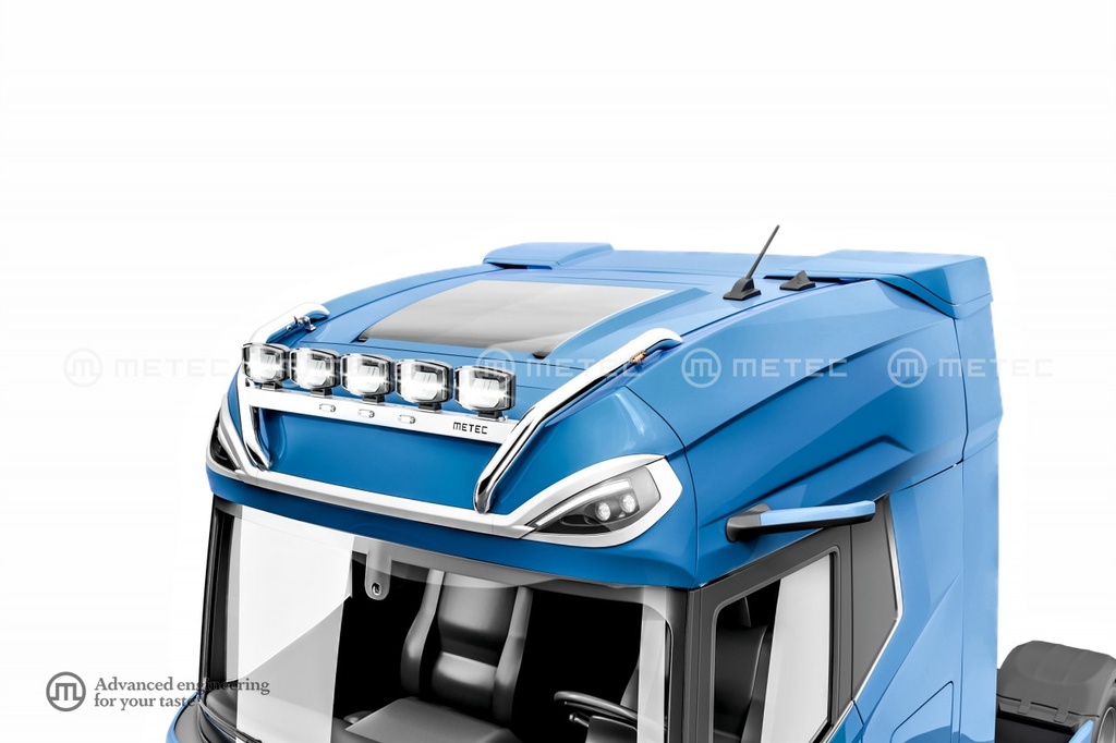 St. Steel roofbar "CROSSBAR" for DAF NGD XG+ | 3 White + 2 Amber LEDs