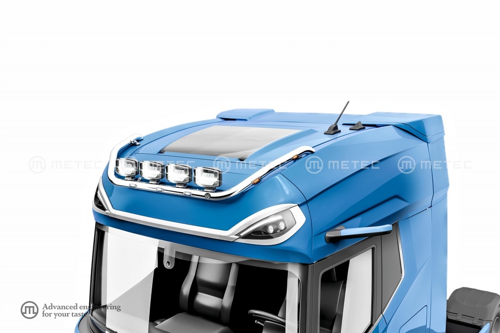 Stainless Steel Roof Light Bar "TOP" for DAF NGD XG+ | 3 White + 4 Amber LEDs