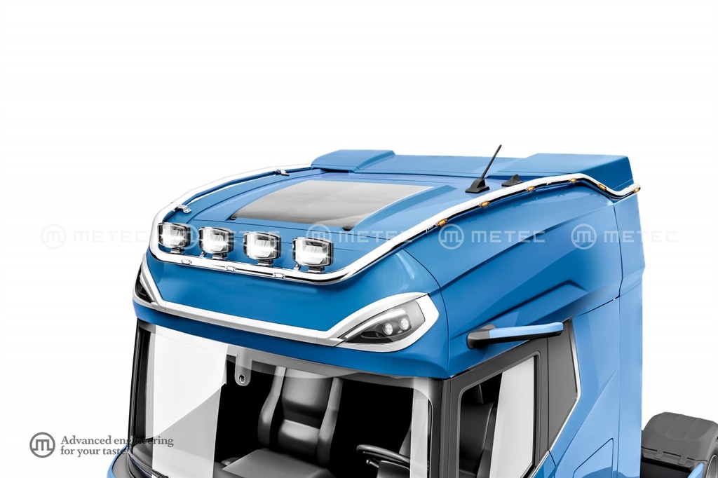 RVS Dakbeugel "HYDRA" voor DAF NGD XG+ | 3 Witte + 10 Oranje LEDs