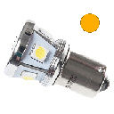 BA15s Lampen met 8 SMD LEDs Oranje | Set van 2 stuks