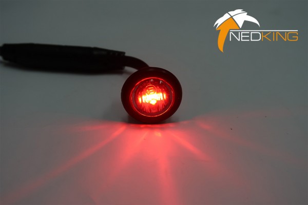 Rood LED Positielicht Rond 12/24V | Smoked Lens