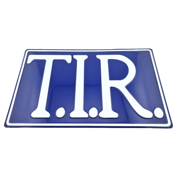 T.I.R. Bord 40x25cm - Blauw met witte opdruk